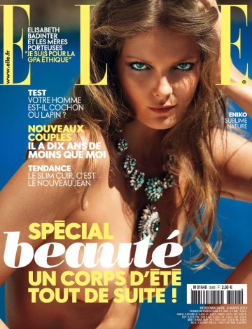 Mihalik Enikő magyar modell a francia Elle magazin 2013 márciusi címlapján