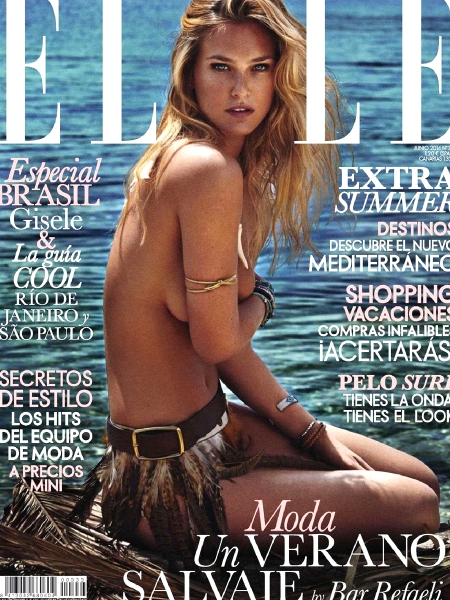 Ba Refaeli izraeli topmodell az Elle magazin spanyol kiadásának 2014 júniusi címlapján